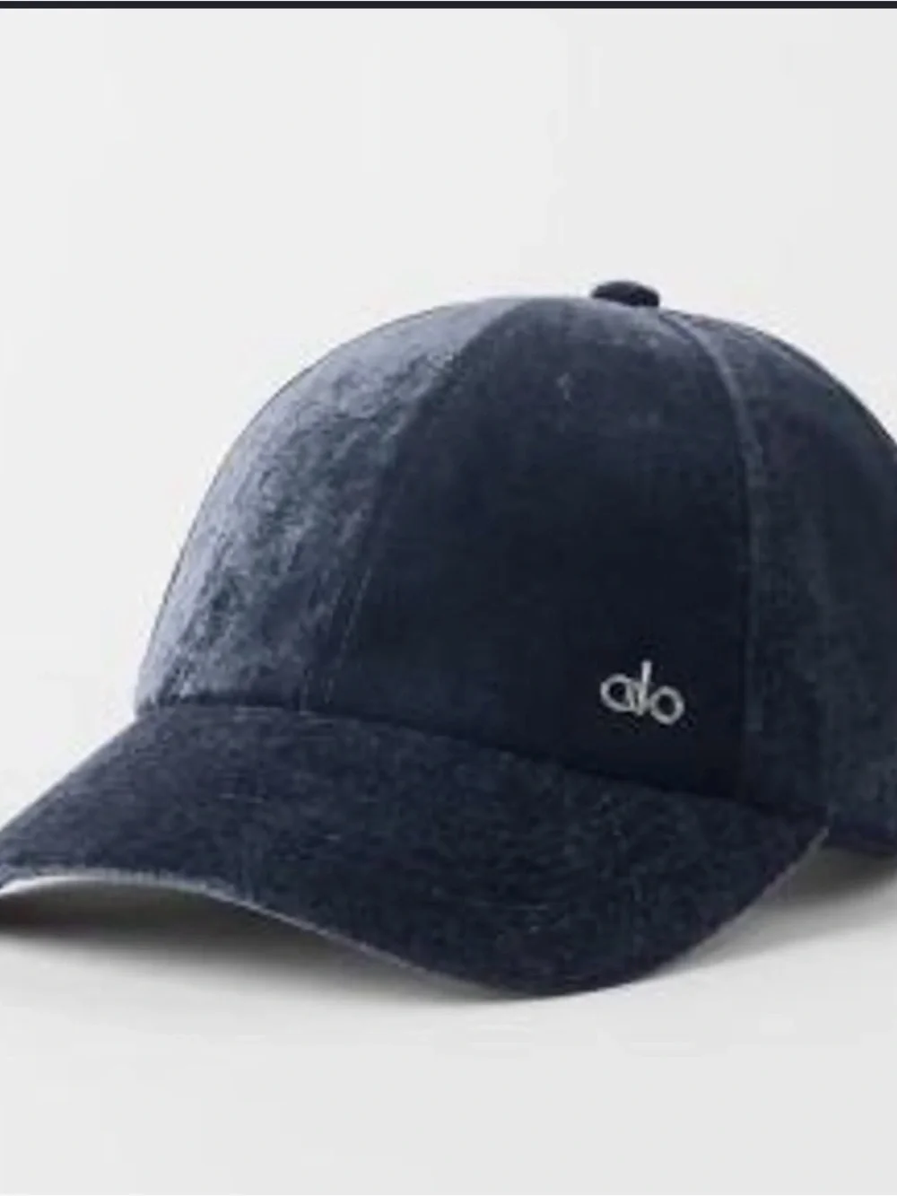 ALO Yoga Velvet Baseball Cap in Navy